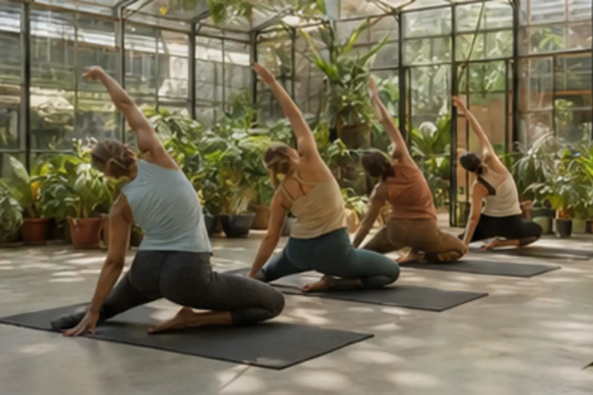 Mindful bewegen in een lichte groene omgeving